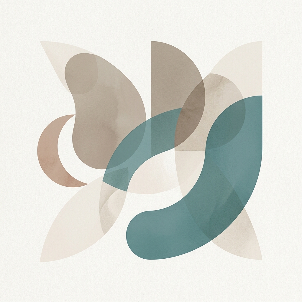 Abstract geometric shapes with organic curves