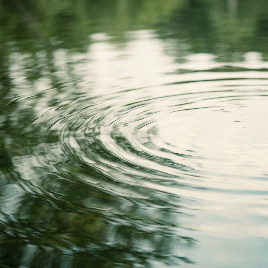 Water reflection with organic ripples